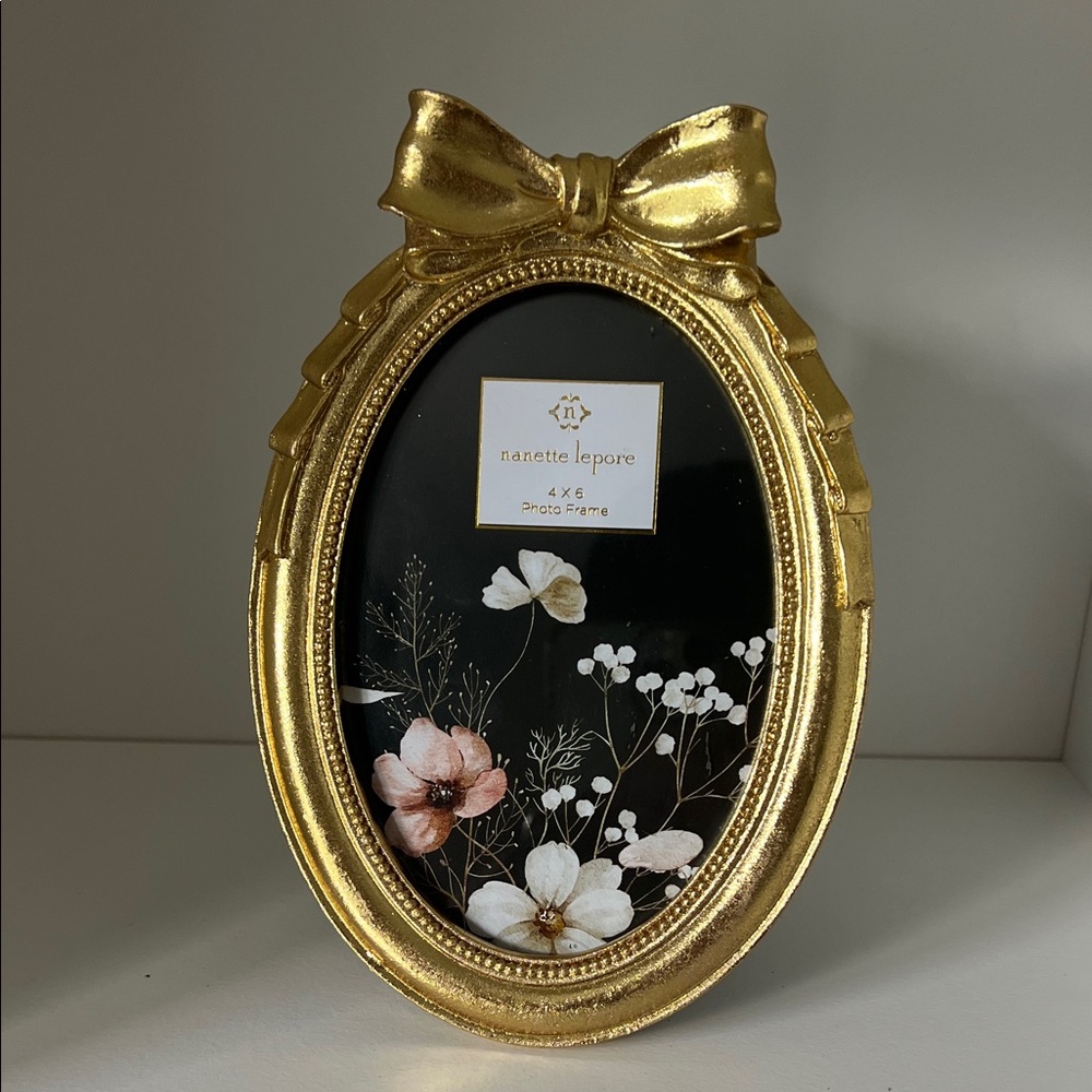 Nanette Lepore Gold Floral Oval Frame
